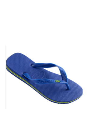 Chinelo Havaianas Brasil Azul com listra lateral