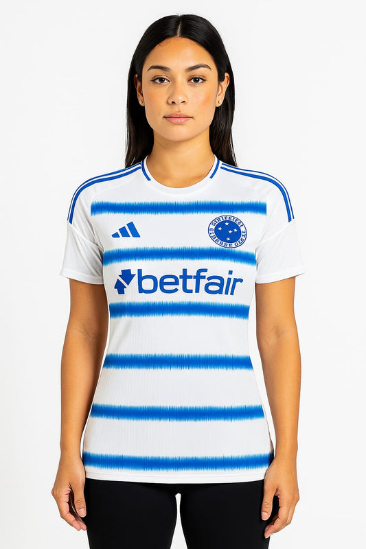 Camiseta Time de Futebol  - Cruzeiro Branca Oficial 2025
