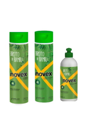 Kit Shampoo+ condicionador + creme de pentear Novex Broto de Bambu