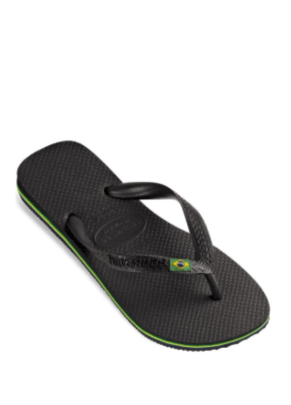 Chinelo Havaianas Brasil Preta com listra