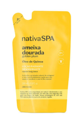 Refil Loção Radiante Desodorante Corporal Nativa Spa Ameixa Dourada 350ml