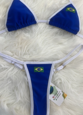 Biquini Estampa Brasil - Azul