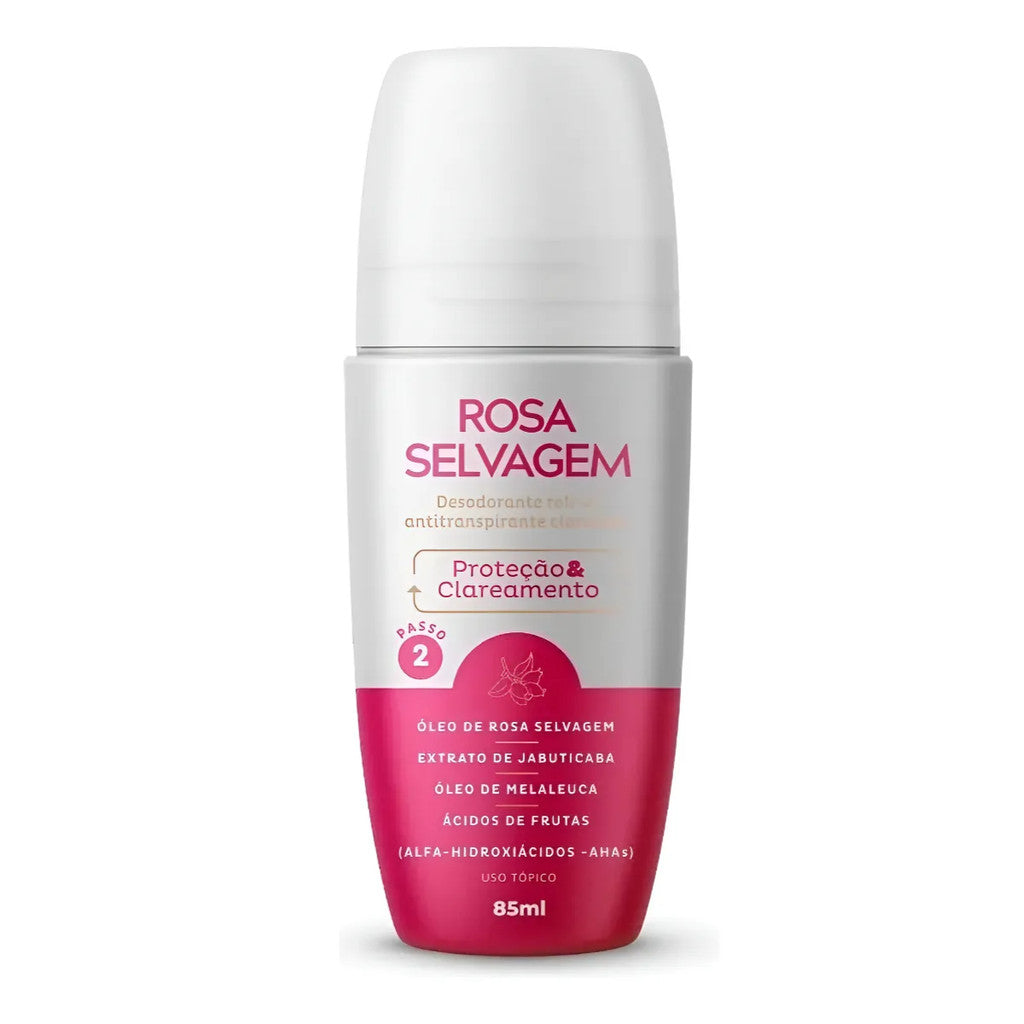 Desodorante Antitranspirante Rosa Selvagem Clareador 48h Roll-On